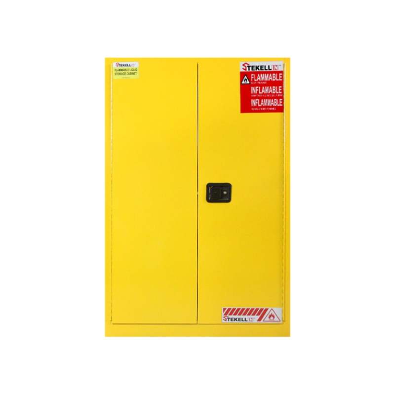 Armoire de sécurité inflammable, 45 gallons, jaune, porte Double, Type porte manuelle/à fermeture automatique (45 Gal/170 L)