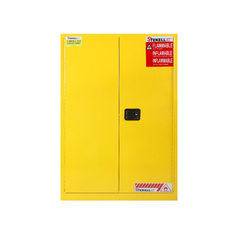 Armoire de sécurité inflammable, 110 gallons, jaune, porte Double, Type porte manuelle/à fermeture automatique (110 Gal/415 L)