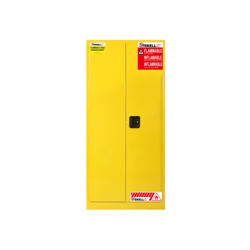 Armoire de sécurité inflammable, 60 gallons, jaune, porte Double, Type porte manuelle/à fermeture automatique (60 Gal/227 L)