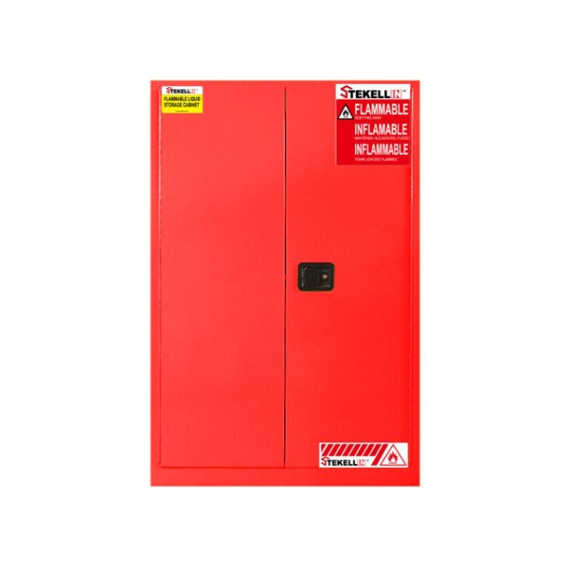 Coffret de sécurité Combustible, 90 gallons, rouge, porte Double, Type porte manuelle/à fermeture automatique (90 Gal/340 L)
