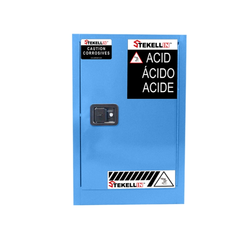 Armoire de sécurité compacte Corrosive/ acide, 12 gallons, bleu, Type porte manuelle/à fermeture automatique (12 Gal/45 L)