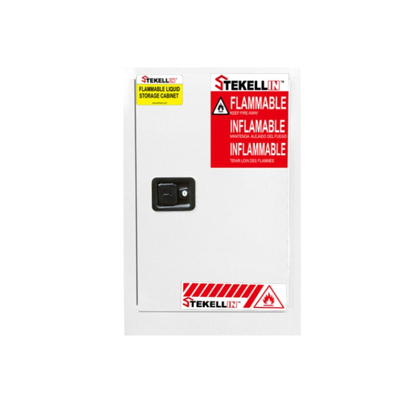 Armoire de sécurité compacte inflammable, 12 gallons, blanc, Type porte manuelle/à fermeture automatique (12 Gal/45 L)