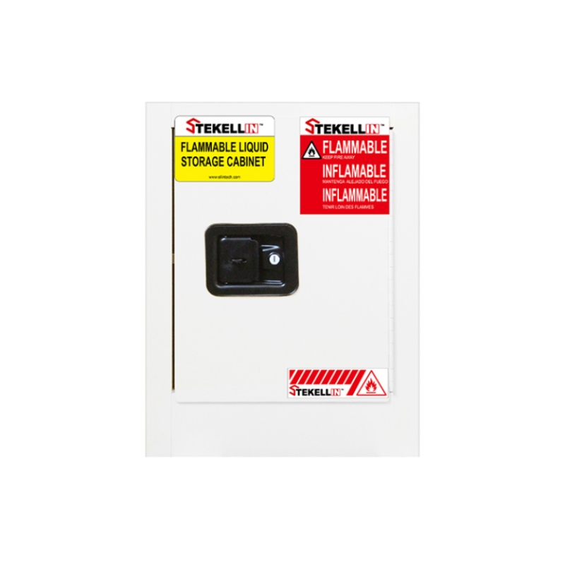 Armoire de sécurité inflammable de comptoir, 4 gallons, blanc, Type porte manuelle/à fermeture automatique (4 Gal/15 L)