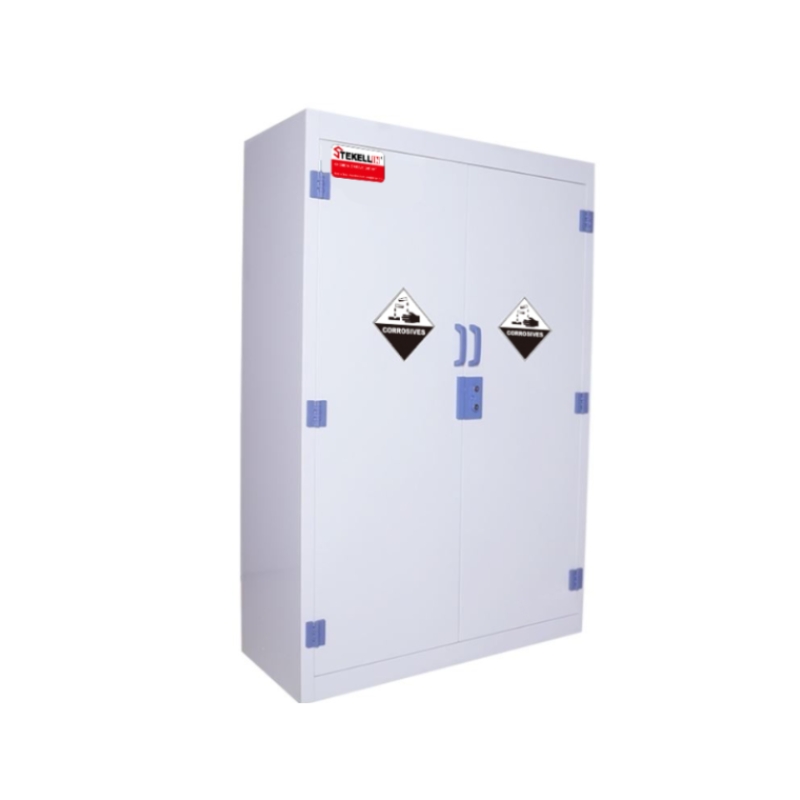 PP Cabinet de stockage corrosif fort, blanc, Type de porte simple (60 Gal/227L)