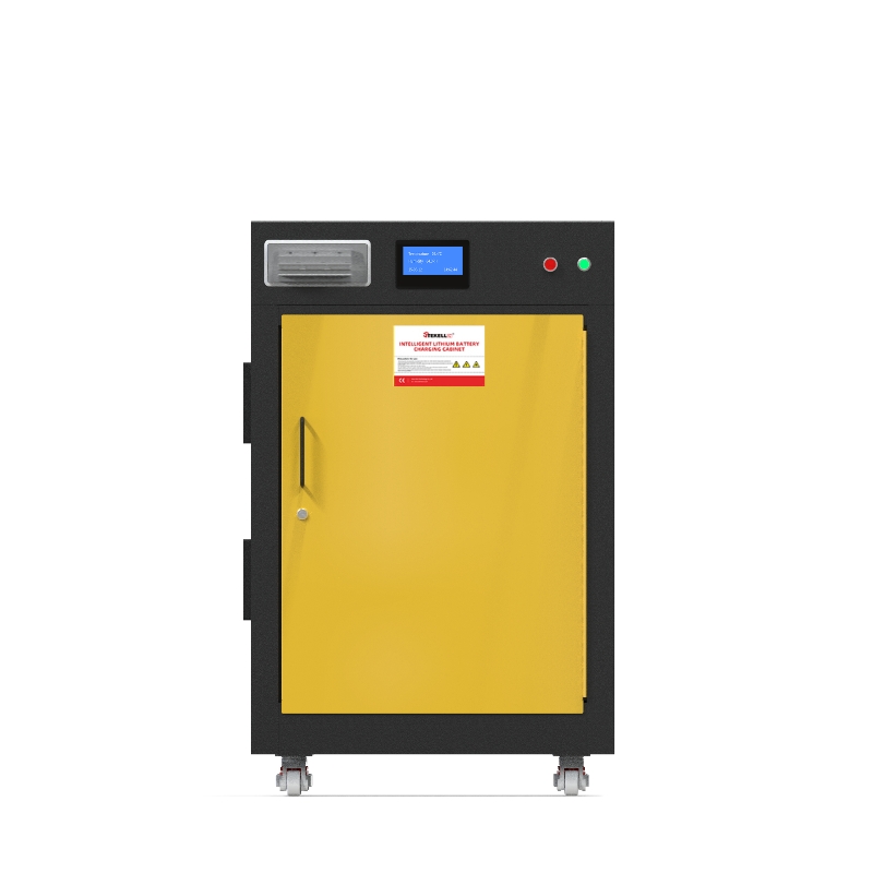 Armoire de chargement et de stockage au Lithium Ion, 2 étagères, hauteur 1100mm, porte simple, Type de porte manuelle ou à fermeture automatique