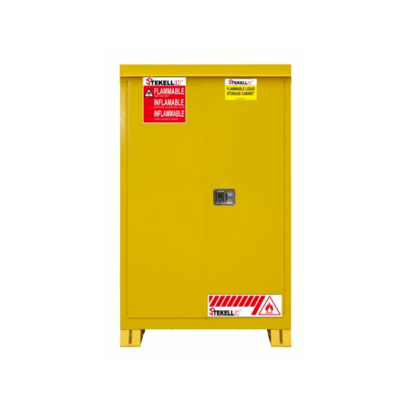 Armoire de sécurité inflammable extérieure, porte jaune et Double, Type de porte manuelle/à fermeture automatique (30G/45G/60G/90G)
