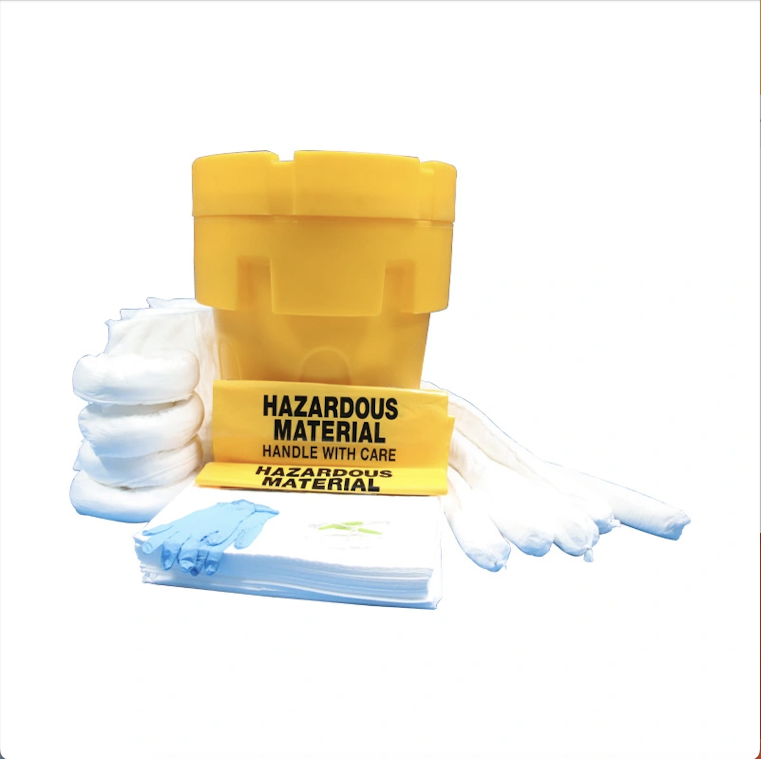 Kits absorbants d’huile seulement, couleur blanche, absorption 30L/50L/120L