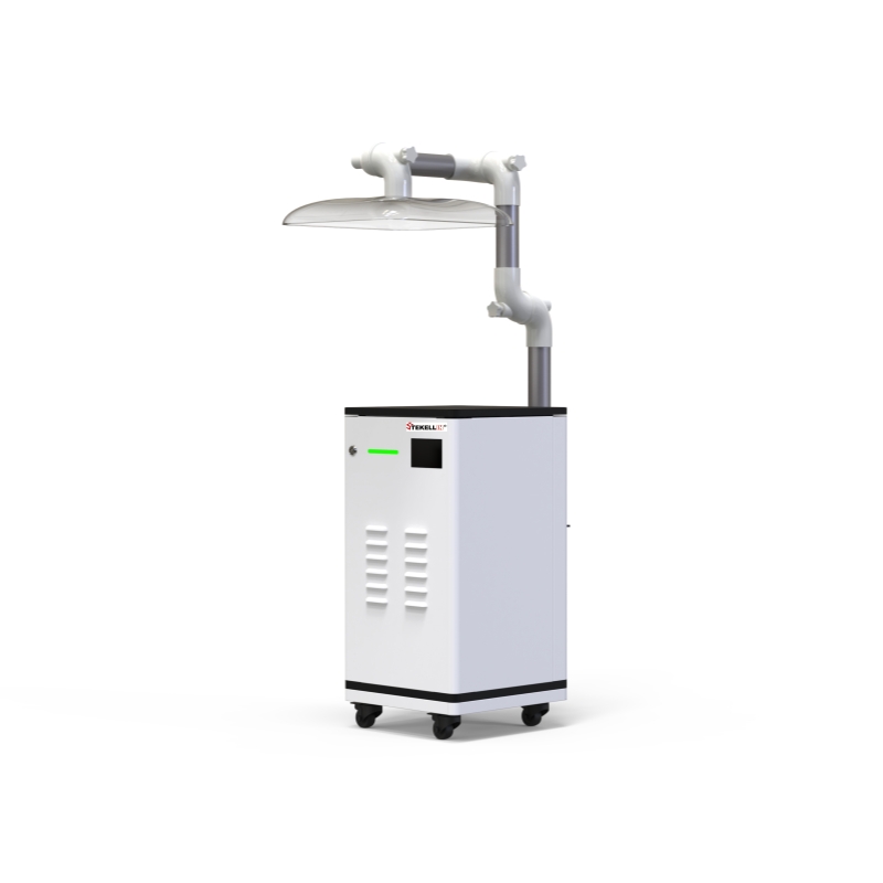 Hotte mobile à bras filtré avec boîte, hotte d’aspiration des fumées, avec ventilateur et filtre
